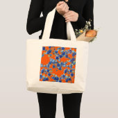 Grand Tote Bag hydrangea bleu et orange (Devant (produit))