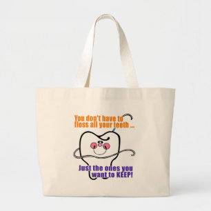 Grand Tote Bag Hygiéniste dentaire drôle