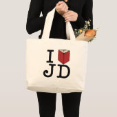 Grand Tote Bag I coeur JD (Devant (produit))