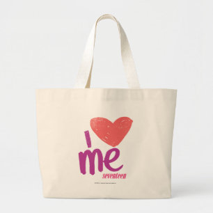 Grand Tote Bag I coeur je rose/pourpre