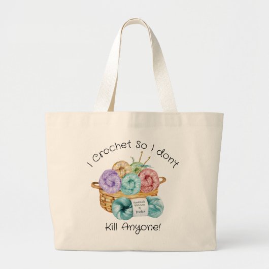 Grand Tote Bag I Crochet personnalisé (Devant)