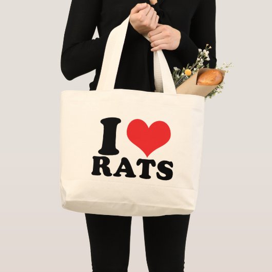 Grand Tote Bag I Heart Rats Basic (Devant (produit))