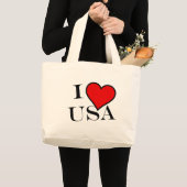 Grand Tote Bag I Heart USA bk jtcnt (Devant (produit))
