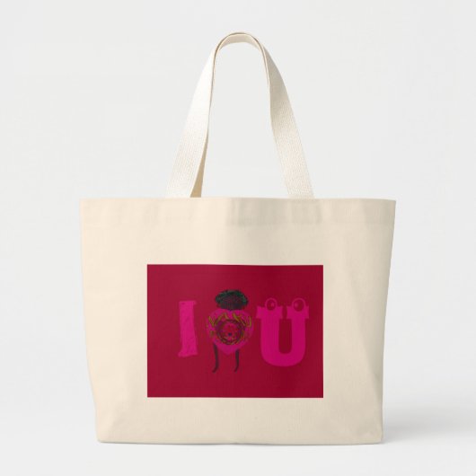 Grand Tote Bag I Heart You Nakupenda Sana Heureuse Sainte-Valenti (Devant)