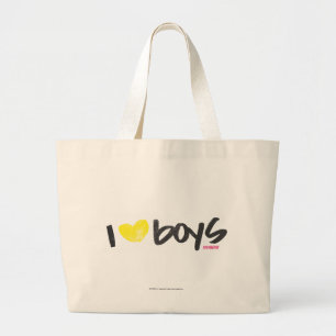 Grand Tote Bag I jaune de garçons de coeur