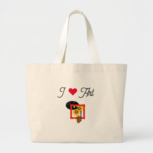 Grand Tote Bag I Love Art Fourre-tout par RL Daniels