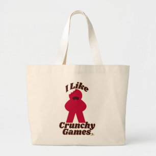 Grand Tote Bag I Love Crunchy Games Fun Meeple Art