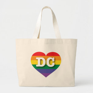 Grand Tote Bag I Love DC Rainbow Heart