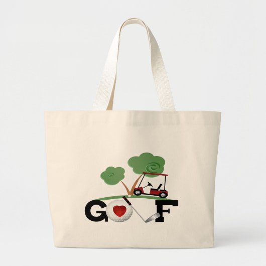 Grand Tote Bag I Love Golf (Devant)