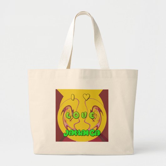 Grand Tote Bag I love Jamaica (Devant)