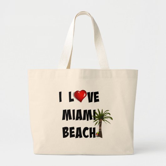 Grand Tote Bag I Love Miami Beach (Devant)