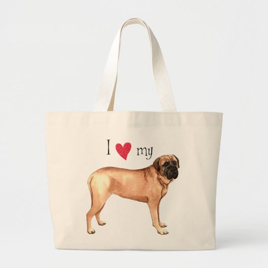 Grand Tote Bag I Love my mastiff (Devant)