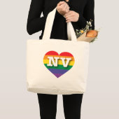Grand Tote Bag I Love Nevada Rainbow Heart (Devant (produit))