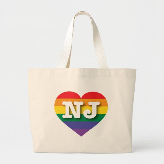 Grand Tote Bag I Love New Jersey Rainbow Heart (Devant)