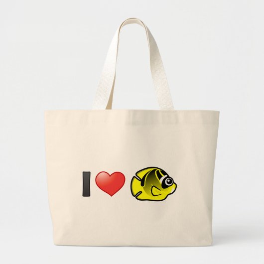Grand Tote Bag I Love Raccoon Beurre (Devant)