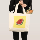 Grand Tote Bag I Love Watermelon with A Slice of Watermelon (Devant (produit))