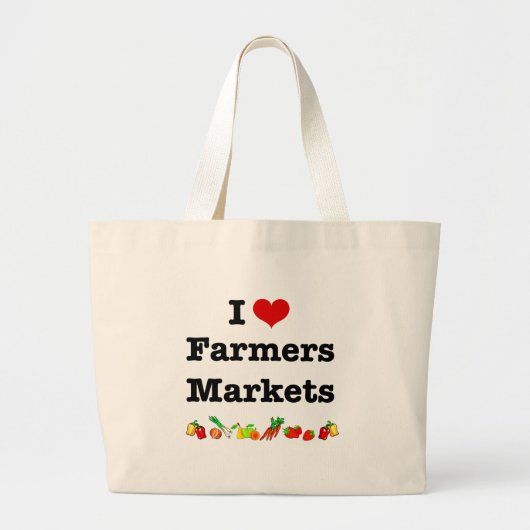 Grand Tote Bag I marchés d'agriculteurs de coeur (Devant)