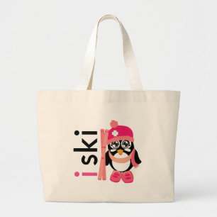 Grand Tote Bag I Pingouin à ski