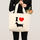 Grand Tote Bag I teckel de coeur (Devant (produit))
