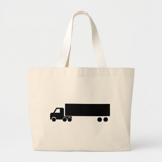 Grand Tote Bag icône de camion noir long (Devant)