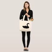 Grand Tote Bag icône de cygne noir (Devant (modèle))