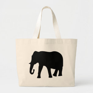 Grand Tote Bag icône de l'éléphant noir
