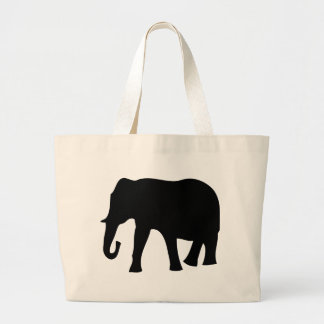 Grand Tote Bag icône de l'éléphant noir