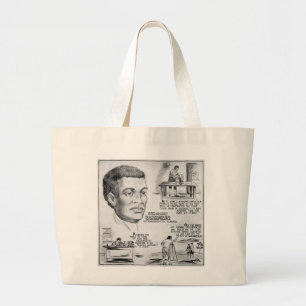 Grand Tote Bag Icône de l'histoire noire : Benjamin Banneker, Sci