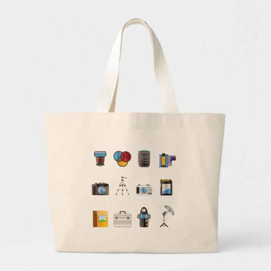 Grand Tote Bag Icône de photographie (Devant)