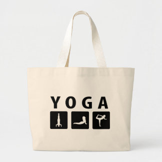 Grand Tote Bag icône du yoga noir