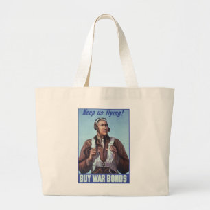 Grand Tote Bag Icônes de l'histoire noire : Aviateurs de la Secon