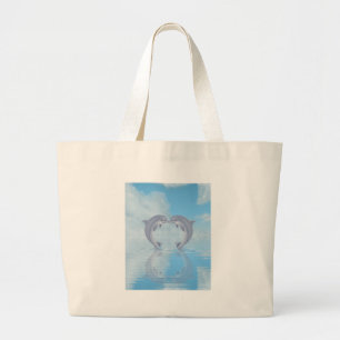Grand Tote Bag Idées de cadeau d'amants de dauphin