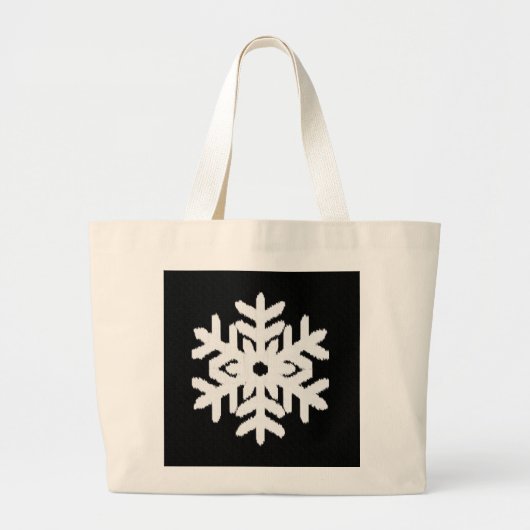 Grand Tote Bag Ikat Snowflake - Noir et blanc (Devant)