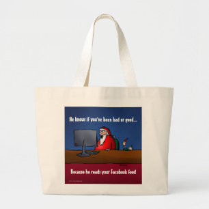 Grand Tote Bag Il sait si vous avez été mauvais Drôle de Père Noë
