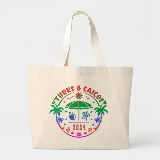 Grand Tote Bag Îles Turques et Caïques : Paradis de l'eau Turquoi (Devant)