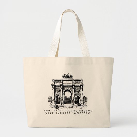 Grand Tote Bag Illustration d'arche classique (Devant)
