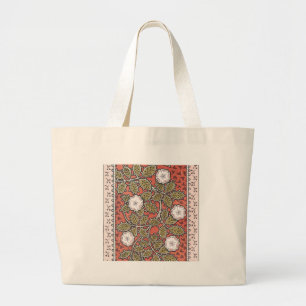 Grand Tote Bag Illustration de fleur d'art de rose sauvage vintag