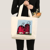 Grand Tote Bag Illustration de Ladybug d'amour non demandé (Devant (produit))