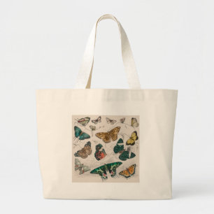 Grand Tote Bag Illustration de papillon antique : 1820 Orfèvre
