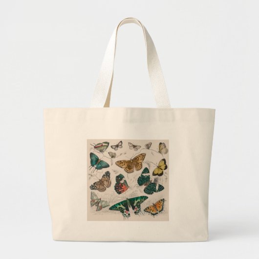 Grand Tote Bag Illustration de papillon antique : 1820 Orfèvre (Devant)