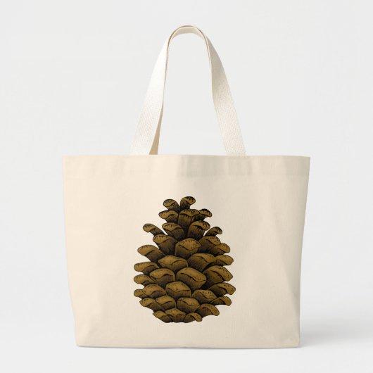 Grand Tote Bag Illustration du cône de pin (Devant)