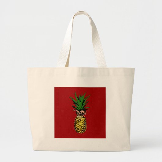 Grand Tote Bag Image Newsprint ananas (Devant)