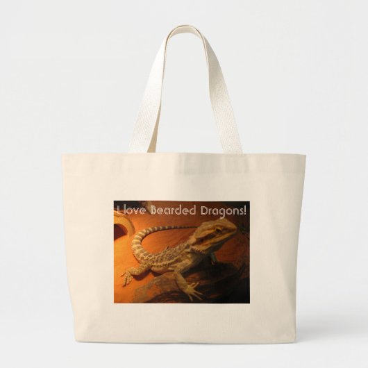 Grand Tote Bag IMG_4705, j'aime les dragons barbus ! (Devant)