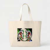 Grand Tote Bag Impression Abstrait Face Hakuna Matata (Devant)