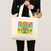 Grand Tote Bag Impression d'art abstrait inspirée du drapeau sud- (Devant (produit))