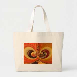 Grand Tote Bag Impression d'art aux tourbillons abstraits avec ce