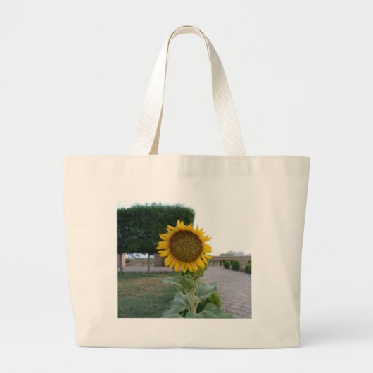 Grand Tote Bag Impression d'art de tournesol (Devant)