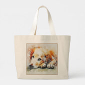 Grand Tote Bag Impression de chien Abstrait (Dos)