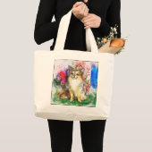 Grand Tote Bag Impression de chien Abstrait (Devant (produit))