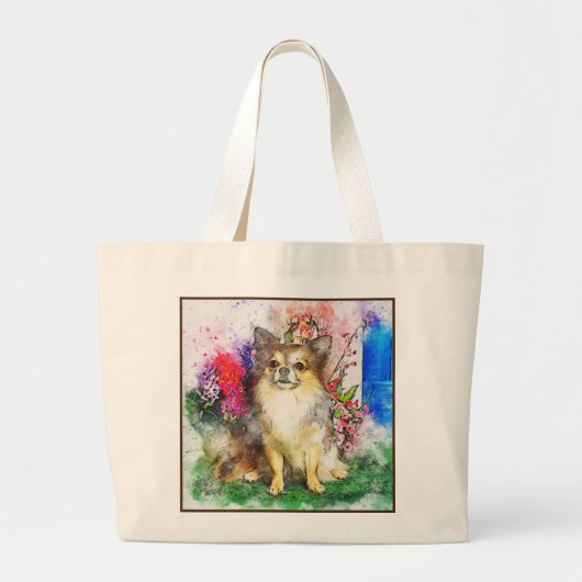 Grand Tote Bag Impression de chien Abstrait (Devant)